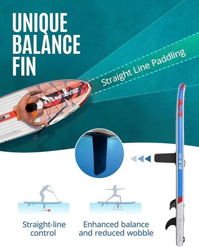 ZLX 10'6" x 33" Inflatable Stand Up Paddle Board SUP Board for All Skill Levels Youth & Adults Wide Stable Non-Slip Deck, Adjustable Paddle, Leash and Carry Bag in Saudi Arabia