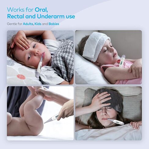 Boncare Thermometer for Adults with 10 Seconds Fast Reading, Digital Oral Thermometer for Fever (Clear Blue) in Saudi Arabia