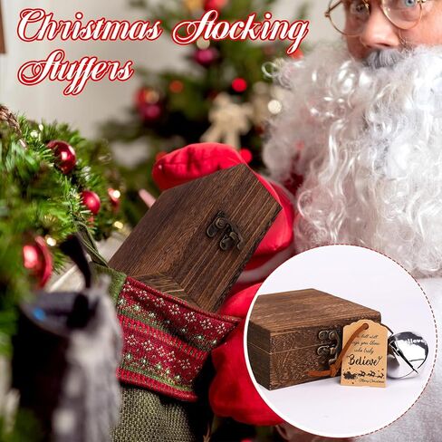 20 Pcs Christmas Believe Bells Ornaments Sleigh Polar Express Bulk Jingle Small Silver Bells Crafts with Believe Tags for Christmas Tree Wreath Home Party Decorations in Saudi Arabia