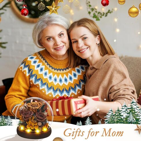 Gifts for Wome, Mom, Grandma, Wife, Preserved Rose Flowers in Glass Dome for Birthday Gifts, Christmas, Valentines, Anniversary, Wedding, Thanksgiving, Mothers Day, with LED Light (Red) in Saudi Arabia