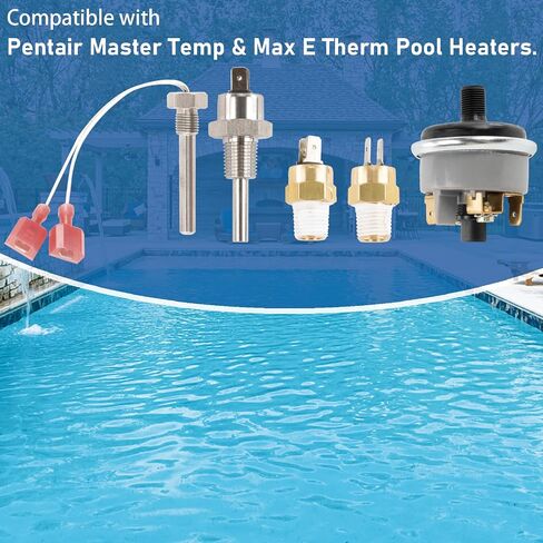 42002-0024S Stack Flue Sensor & 42001-0053S Thermistor & 42001-0063S High Limit Switch, Fits Pentair MasterTemp, Sta-Rite, Max-E-Therm SR200 SR333 SR400 Pool & SPA Heater Electrical Systems in Saudi Arabia