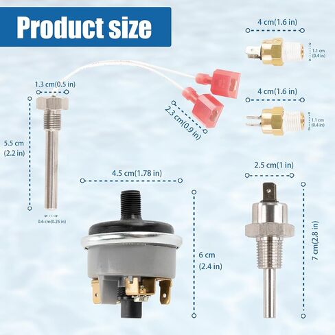 42002-0024S Stack Flue Sensor & 42001-0053S Thermistor & 42001-0063S High Limit Switch, Fits Pentair MasterTemp, Sta-Rite, Max-E-Therm SR200 SR333 SR400 Pool & SPA Heater Electrical Systems in Saudi Arabia