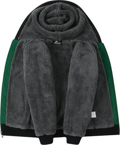 LLdress Boys Hoodie Kids Fleece Sherpa Lined Jacket Youth Zip Up Heavyweight Hooded Sweatshirt Teen Winter Warm Coat Red Black Size 6-7 in Saudi Arabia