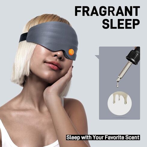 Eye Massager, Bluetooth Music Heated Massager for Migraines, Relax and Reduce Eye Strain Dark Circles Eye Bags Dry Eye Improve Sleep, Massage with adjustable levels,Ideal Gifts for Women Medium (Grey) in Saudi Arabia