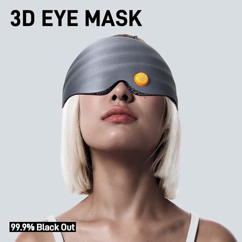 Eye Massager, Bluetooth Music Heated Massager for Migraines, Relax and Reduce Eye Strain Dark Circles Eye Bags Dry Eye Improve Sleep, Massage with adjustable levels,Ideal Gifts for Women Medium (Grey) in Saudi Arabia