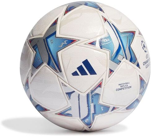 كرة Adidas للجنسين (ربط حراري) UCL Com، الجزء العلوي: أبيض/فضي Met./أزرق سماوي لامع/Team Royal Blue الجزء السفلي: Shock Purple F16/Iron Met./Solar Orange، IA0940، 4 in Saudi Arabia