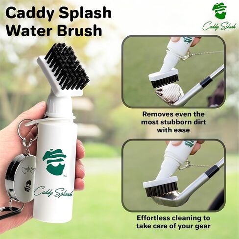 Caddy Splash Premium Golf Club Cleaner with Water - Heavy Duty Retractable Clip- Squeeze Bottle for Easy Cleaning with Nylon Bristles- Holds 4 Oz Water - Golf Accessories- USA Company (Blue) in Saudi Arabia
