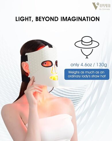 Light Therapy Face Mask, Infrared Red Light Therapy for Facial Skincare Brightening Anti Aging Smoothing Lightweight High Energy 292 LEDs Cordless LCD Remote in Saudi Arabia