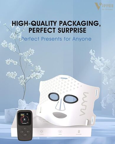 Light Therapy Face Mask, Infrared Red Light Therapy for Facial Skincare Brightening Anti Aging Smoothing Lightweight High Energy 292 LEDs Cordless LCD Remote in Saudi Arabia