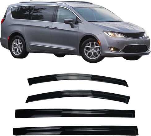 4PS Side Car Window Visor Rain Guards Vent Deflectors Fits for Jeep Cherokee 2014-2023 Rain Shields Window Visor Window Deflectors (Polycarbonate) in Kuwait
