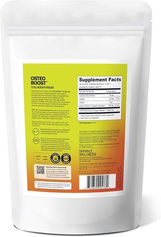 Osteo Boost (Orange) [30 Serves] | Collagen Powder Supplement | FORTIBONE Bioactive Collagen Peptides and Buffered Vitamin C Nutra C | Bone Supplements in Saudi Arabia