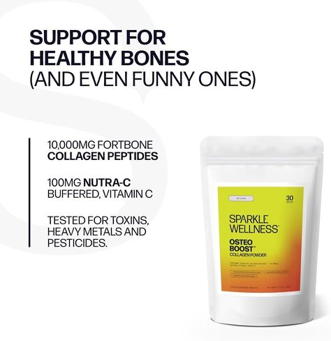 Osteo Boost (Orange) [30 Serves] | Collagen Powder Supplement | FORTIBONE Bioactive Collagen Peptides and Buffered Vitamin C Nutra C | Bone Supplements in Saudi Arabia