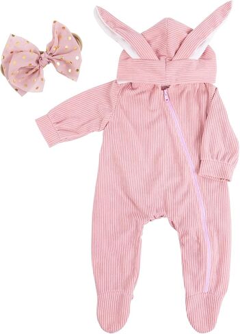 Aori Reborn Baby Dolls Clothes - Pink Outfit Clothing Set for 20-22 inch Lifelike Newborn Girl Dolls in Saudi Arabia