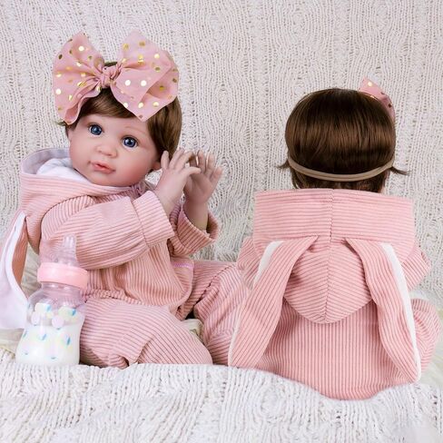 Aori Reborn Baby Dolls Clothes - Pink Outfit Clothing Set for 20-22 inch Lifelike Newborn Girl Dolls in Saudi Arabia