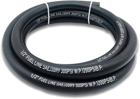 5/16 Inch ID Fuel Line Hose, NBR Rubber Push Lock Hose High-Pressure 300PSI Gasoline Tube with 10 PCS SS Clamps for Fuel Systems Engines 10FT in Kuwait