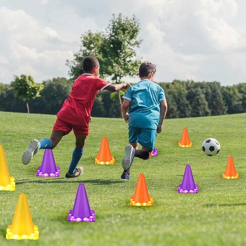 3-in-1 Carnival Games for Kids with LED Lights, 37 Pcs Outdoor Toys for Toddlers - Ring Toss Game, Bean Bag Toss Game, Soft Plastic Cones, Yard Lawn Game for Family Party in Saudi Arabia