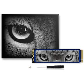 MOVE SPEED HB7450 512GB SSD for PS5 with Heatsink, PCIe 4.0 NVMe M.2 Internal Solid State Drive - Up to 7450MB/s, 3D NAND Storage Expansion Compatible with PS5, Desktops and Laptops