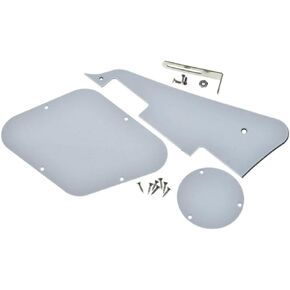 KAISH Abalone Pearl LP Guitar Pickguard Back Plate/Rear Cavity Cover Switch Plate with Steel Nickel Bracket and Steel Pickguard Mounting Screws for USA Les Paul