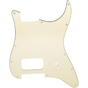 Musiclily Pro 11 Holes ST Strat One Humbucker Guitar Pickguard for American/Mexican Fender Tom Delonge Strat Style Electric Guitar, 3ply Aged White