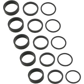 Ruiwaer 5Sets Black Aluminum Alloy Headset Stem Spacer Fork Washer Bicycle Headset Spacer Bike Handlebar Stem Spacers for MTB BMX Mountain Road Bikes Cycling (5 pcs 2mm, 5 pcs 5mm, 5 pcs 10mm)