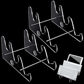 Taiyin Acrylic Keyboard Display Stand Holder Mechanical Computer Stand Shelf for Desk Transparent Acrylic 3 Tier Keyboards Storage Holder Tray for Computer Tablet Picture Frame in Kuwait