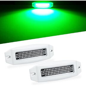 UCINNOVATE 2X 6.9" Marine LED Boat Light, Dual Color Waterproof Transom Lights, Underwater Light for Yachts, Boats, Sailboat, Pontoon, Transom, Boat Deck Light Stern Lights (Blue/White, 12-36V, IP68)
