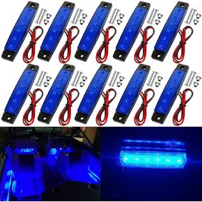 KEING 10 Pack Marine Boat LED Navigation Cabin Deck Courtesy Light Stern Transom Lights 12V for Boating Kayak Yacht, Dinghy, Sailboat, Pontoons, Freighters, Hovercrafts, Hunting & Fishing