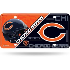 RICO INDUSTRIES NFL Chicago Bears للجنسين لوحة ترخيص Chicago Bears Metalchicago Bears لوحة ترخيص معدنية، لون الفريق، مقاس واحد
