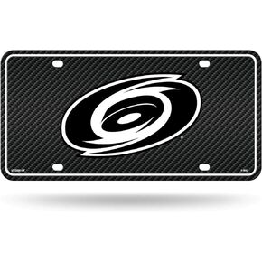 Rico Industries NHL Carolina Hurricanes Carbon Fiber Metal Auto Tag 8.5" x 11" - Great for Truck/Car/SUV