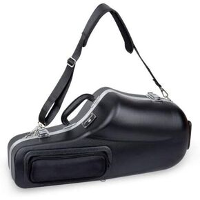 Crossrock Contoured ABS Molded Alto Saxophone Case with Single Strap-Black(CRA861ASBK)