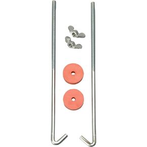 Road Power 966-12 J Hook Battery Hold down bolts; 2-Pack; Chrome; 12-Inch