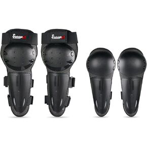 Kids Dirt Bike Elbow Knee Pads,StarknightMT Protective Shin Guards Gear Set for Youth Motorcycle Motocross Mountain Biking Skateboard Skiing Skating(Black,4pcs)