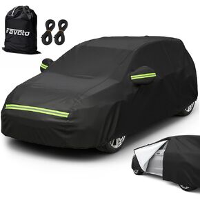غطاء سيارة Favoto SUV مقاوم للماء - لجميع الأحوال الجوية للسيارات 6 طبقات شديدة التحمل في الهواء الطلق غطاء سيارة كامل للحماية من الشمس مع سحاب جانبي وأشرطة مقاومة للرياح، مناسب عالمي لسيارات الدفع الرباعي (188-198 بوصة) in Kuwait