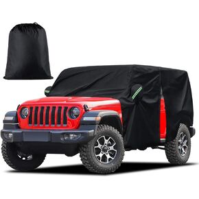 Cab Cover for Jeep Wrangler 2 Door 1987-2023 & Top off, Migaven Waterproof Jeep Wrangler Rain Covers 2 Door with Driver Door Zipper All Weather Snow Rain UV Protection