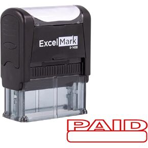 ExcelMark Paid Self Inking Rubber Stamp - Red Ink