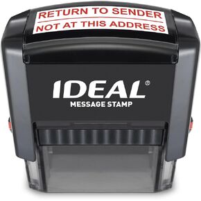 Self Inking Stamp – Return to Sender, NOT at This Address – Red Ink, Impression Size 9/16" x 1-1/2"