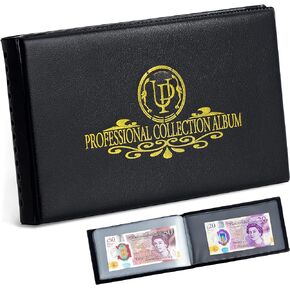 Banknote Collecting Album - Clear Currency Holder World Money Storage Book Collection Supplies for Trading Cards Stamps Tickets Bills (Green [40 Pockets], 197×103mm/7.7×4.0in [Each Pocket])