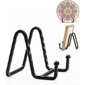 YCLYC Picture Stands for Display-3 Pack 3 Inch Plate Stands for Display - Black Metal Decorative Plate Stand, Plate Holder Display Stand, Picture Frame Stand, Plate Display Stands for Picture Stand