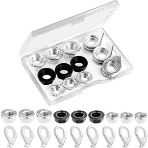 Bicycle Hub Axle Nut and Safety Washer Kit, Bike Nuts for Wheels, Mountain Bike Accessories, 3 Size M8/M9.5/M10 Bike Wheel Axle Nut
