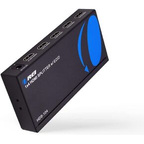 OREI 4K 1x4 HDMI Splitter 1 in 4 Out - Ultra HD @ 30 Hz 1x4 Ver. 1.4 HDCP, Power HDMI Supports 3D Full HD 1080P for Xbox, PS4 PS3 Fire Stick Blu Ray Apple TV HDTV - Adapter Included