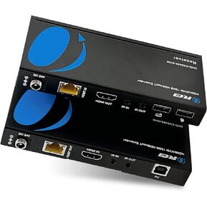 OREI 4K KVM HDMI Extender Over LAN, HDBaseT PoC Single CAT5e/CAT6A/CAT7 Cable 4K @ 60Hz - Up to 400 Ft 4:4:4 - Remote Keyboard Mouse USB Control - Digital Full HD