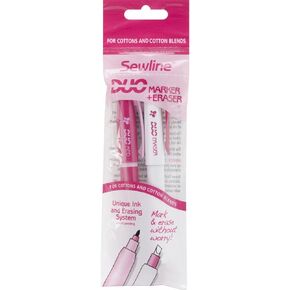 Sewline Duo Marker and Eraser, White