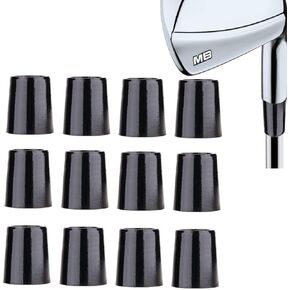 Golf Iron Ferrules .370 12 Pack Re-Shaft Golf Ferrule for Taper Tip Iron Wedge Black/Double Chrome Ring ID:0.370" OD:0.540" Length:0.750"