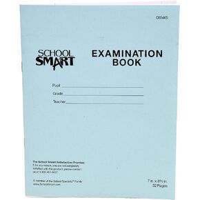 School Smart Examination Blue Book with 32 Pages, 7 x 8-1/2 Inches, Pack of 50 Books