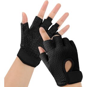 Workout Gloves, Black Gloves for Men Women, Breathable Half-Finger Fitness Exercise Gloves, Anti-Callus Glove