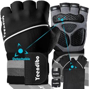 All-Around Workout Gloves, Profeesional Weight Lifting Gloves with Detachable Wrist Strap, Full Protection and High Flexibility, Great for Gym Exercise, Hand Support & Weightlifting