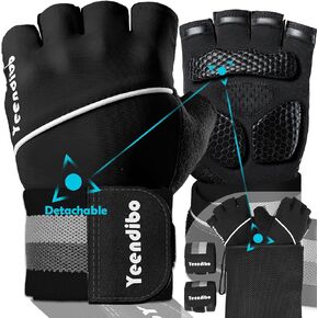 All-Around Workout Gloves, Profeesional Weight Lifting Gloves with Detachable Wrist Strap, Full Protection and High Flexibility, Great for Gym Exercise, Hand Support & Weightlifting
