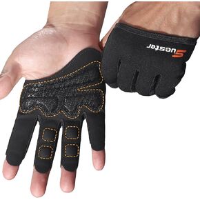 قفازات رفع الأثقال الجزئية، قفازات تمرين 3/4 أصابع للرجال والنساء، حماية كاملة لراحة اليد وقفازات رياضية بمقبض من السيليكون لرفع الأثقال وتمارين اللياقة البدنية وساعة ذكية in Kuwait