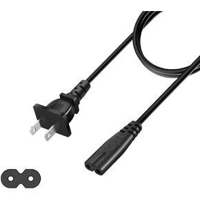 TV Power Cord 10Ft Long Plug Cable Replacement for Samsung LG TCL Sony Hisense Apple (UL Listed - Non Polarized, 125V - 18 AWG)