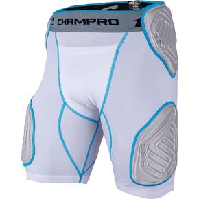 CHAMPRO Bull Rush 5-Pad Girdle WHITE , GREY INSET, Adult Medium